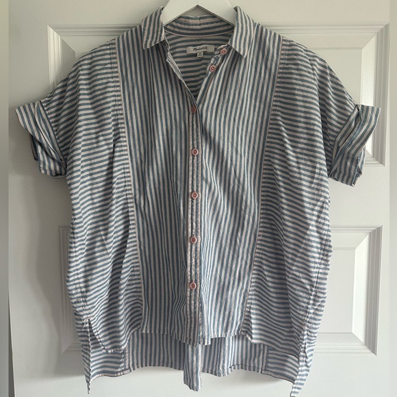 Madewell Lakeline Button-Up Shirt in Stripe-Play - Picture 4 of 11